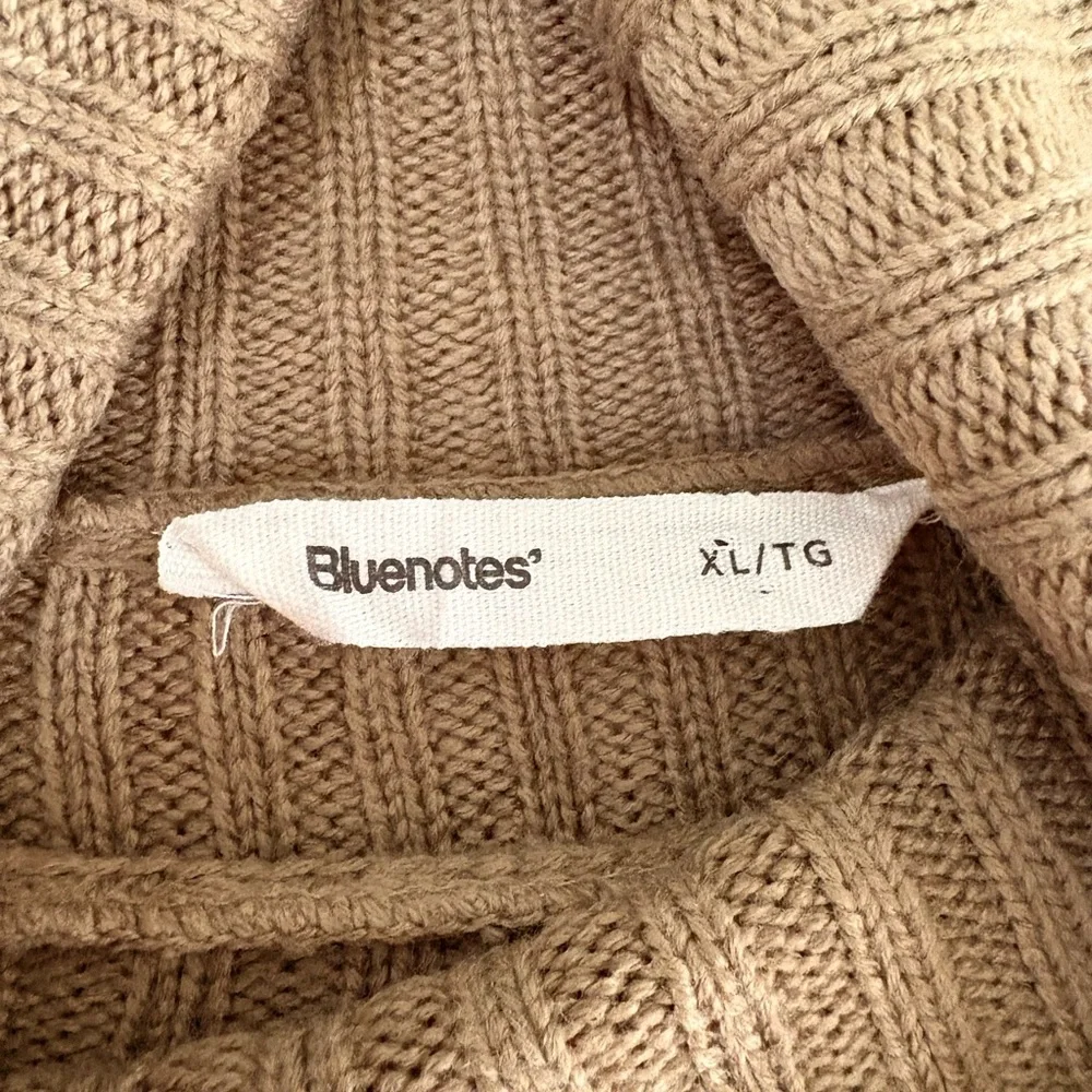 Bluenotes Ribbed Turtleneck Sweater XL Green Brown Striped Fitted Cropped Cozy - Picture 2 of 5